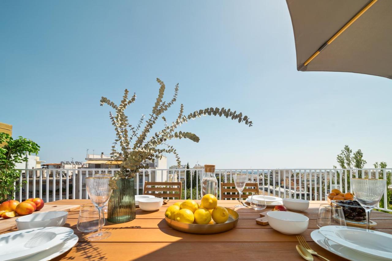 Luxurious Apartment With Big Sea View Terrace - Central Location Athén Kültér fotó